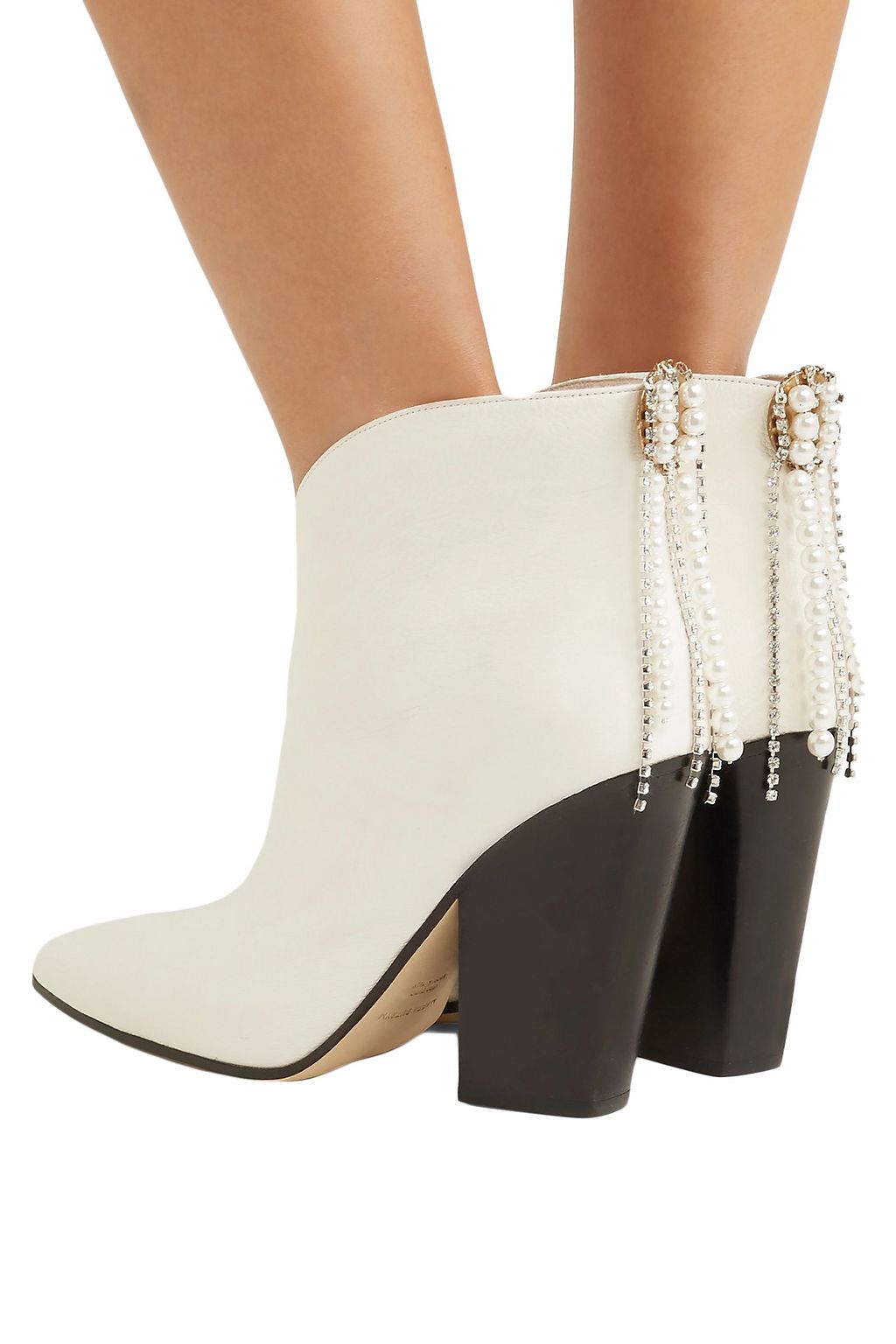 MAGDA BUTRYM Embellished textured-leather ankle boots