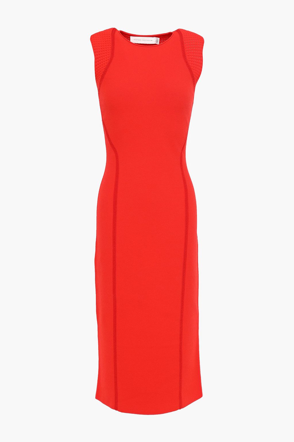 Red Knee Length Dress Victoria Beckham