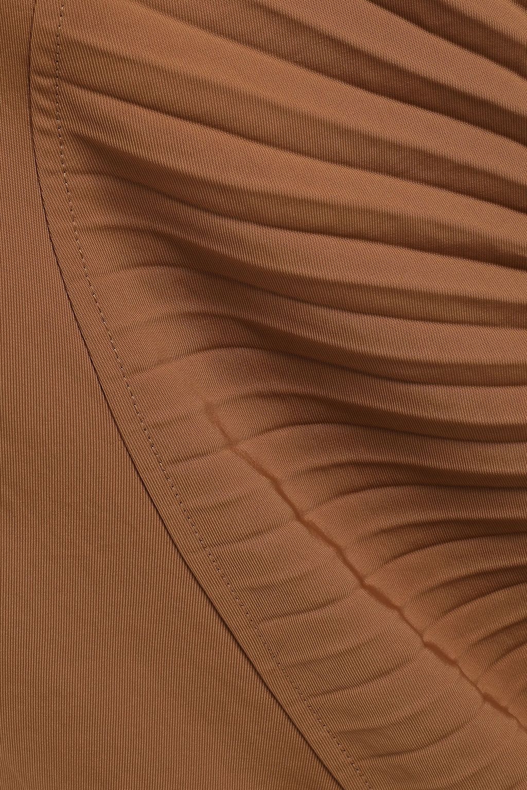 VICTORIA BECKHAM Asymmetric pleated twill maxi skirt