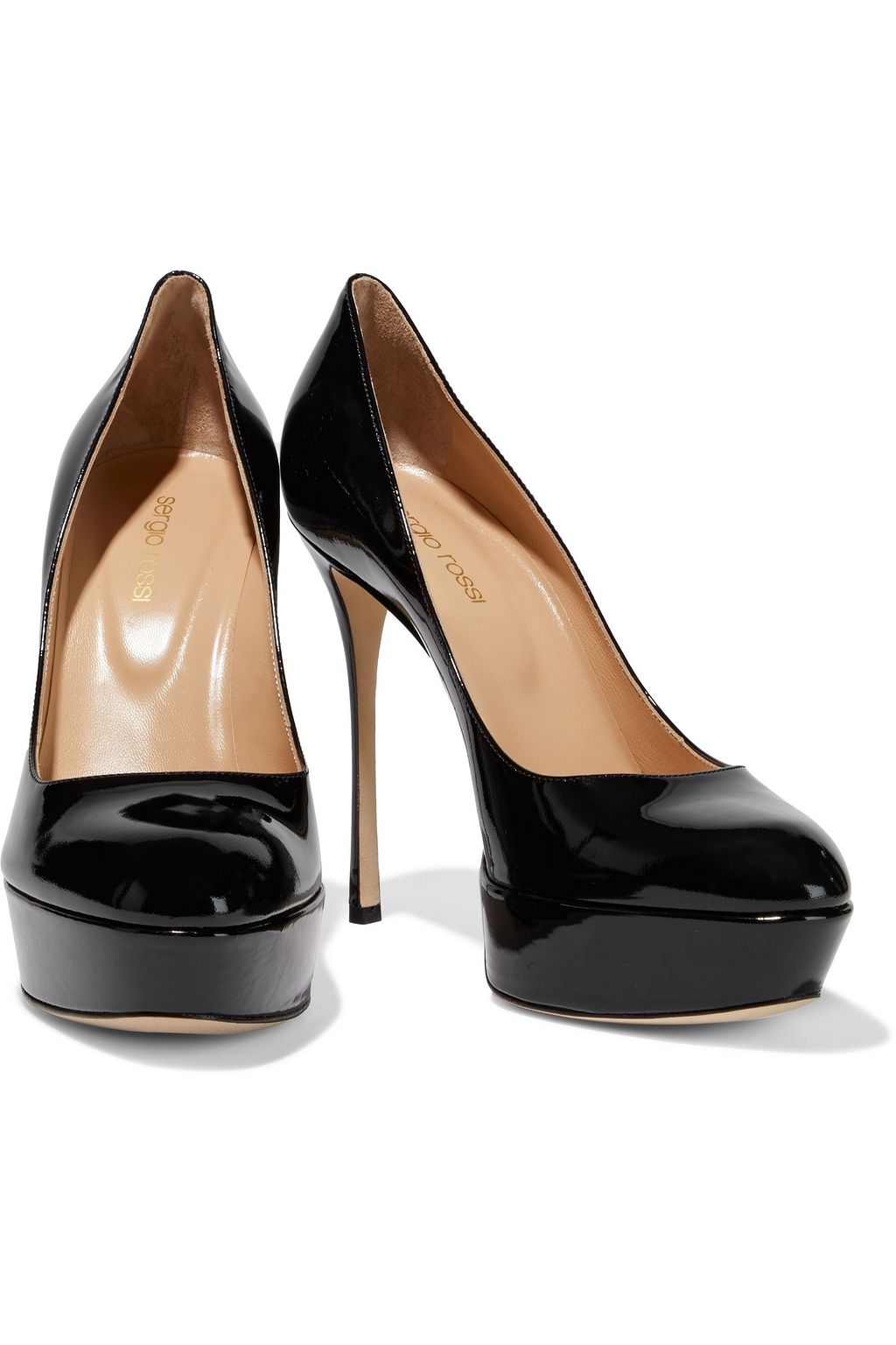 SERGIO ROSSI Patent-leather platform pumps