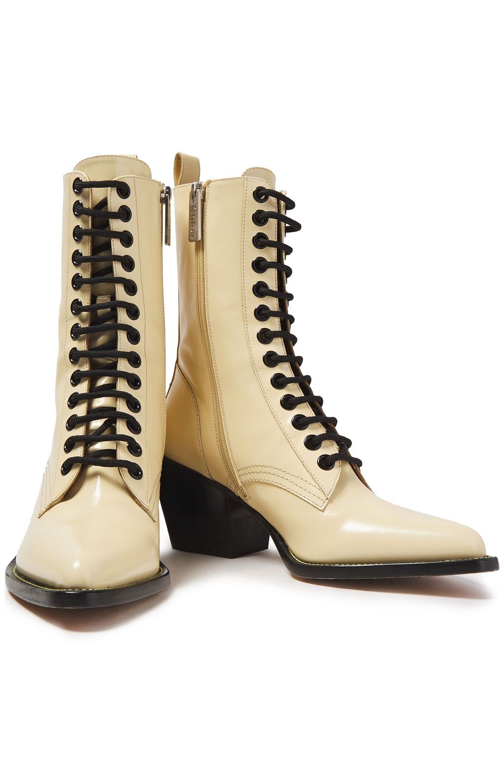 CHLOÉ Rylee glossed-leather ankle boots
