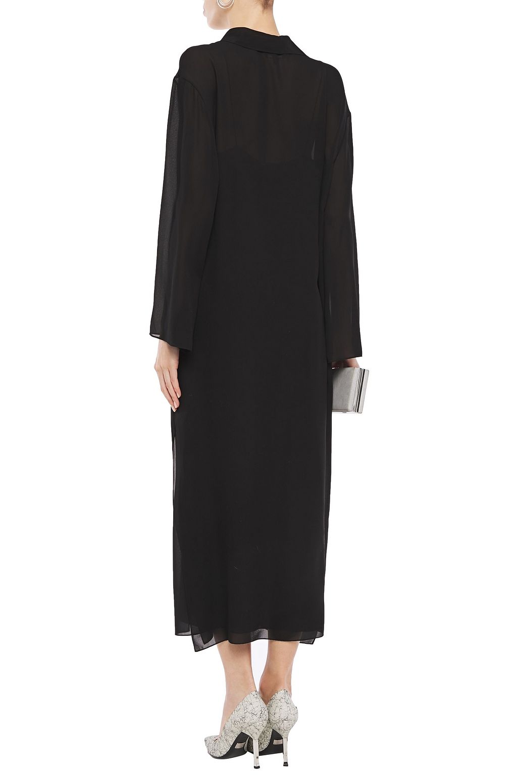 THEORY Silk-georgette maxi dress