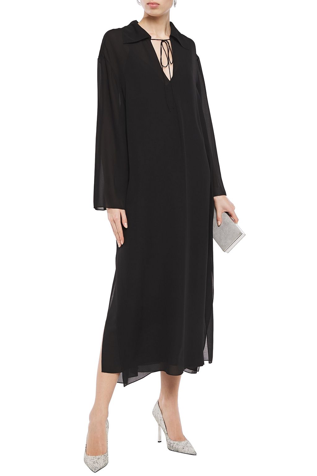 THEORY Silk-georgette maxi dress
