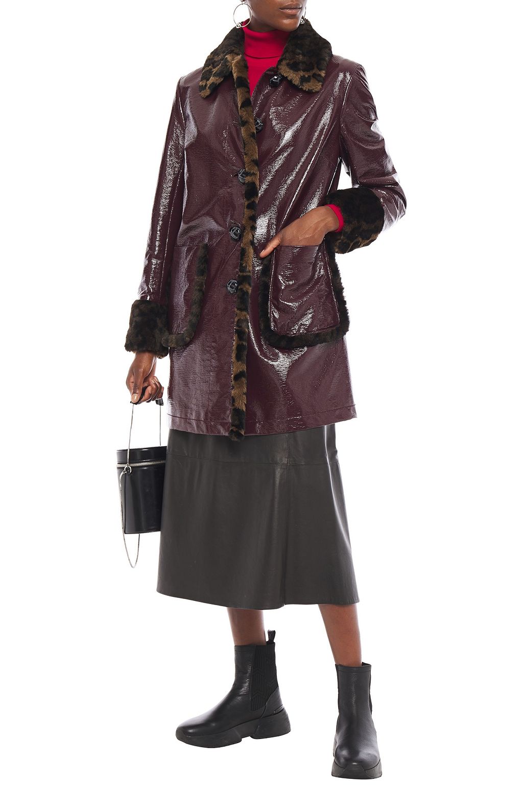 McQ Alexander McQueen Faux fur-trimmed coated cotton-canvas coat