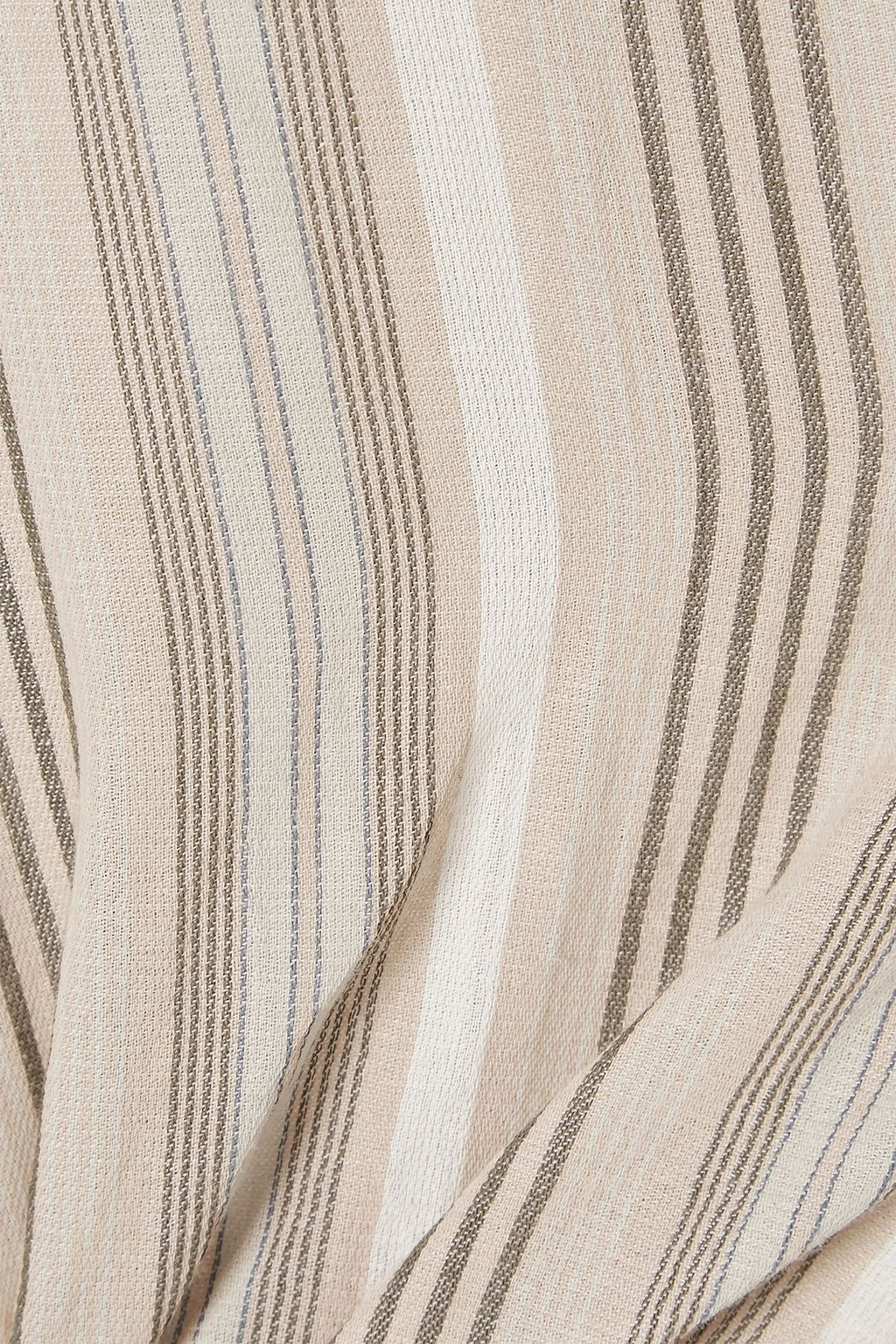 ACNE STUDIOS Daniela tie-front striped cotton-voile midi shirt dress