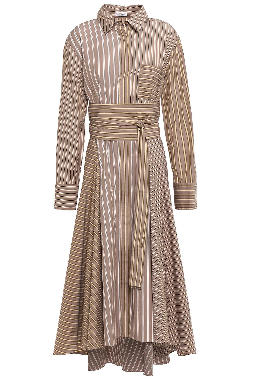 striped cotton shirt dress