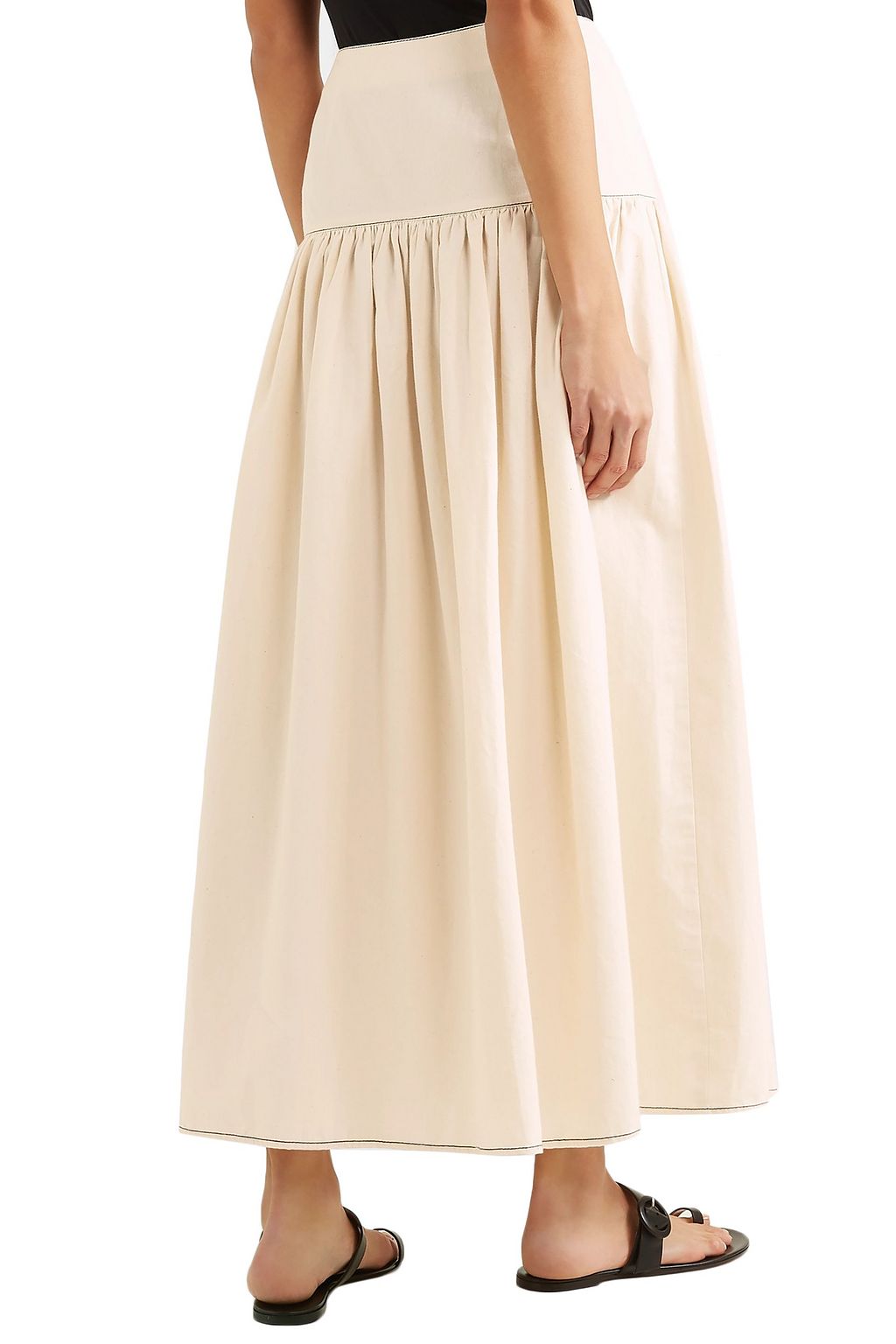 MARYSIA Northhave lace-up denim maxi skirt