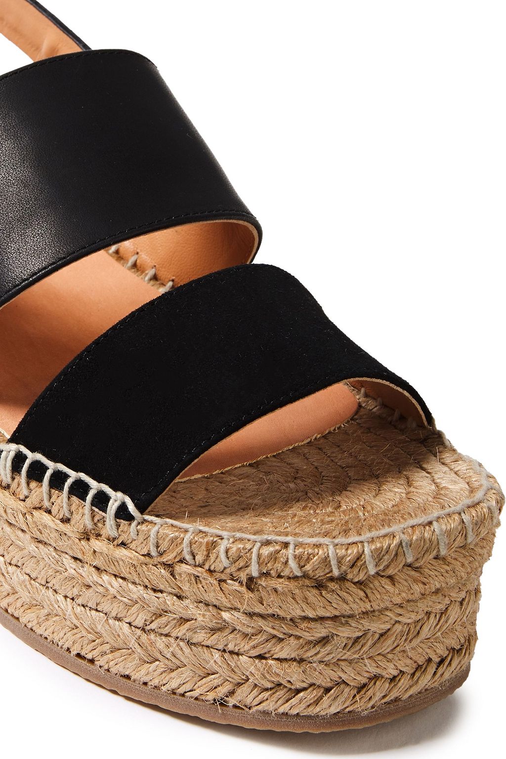 RAG & BONE Edie leather and suede espadrille wedge sandals