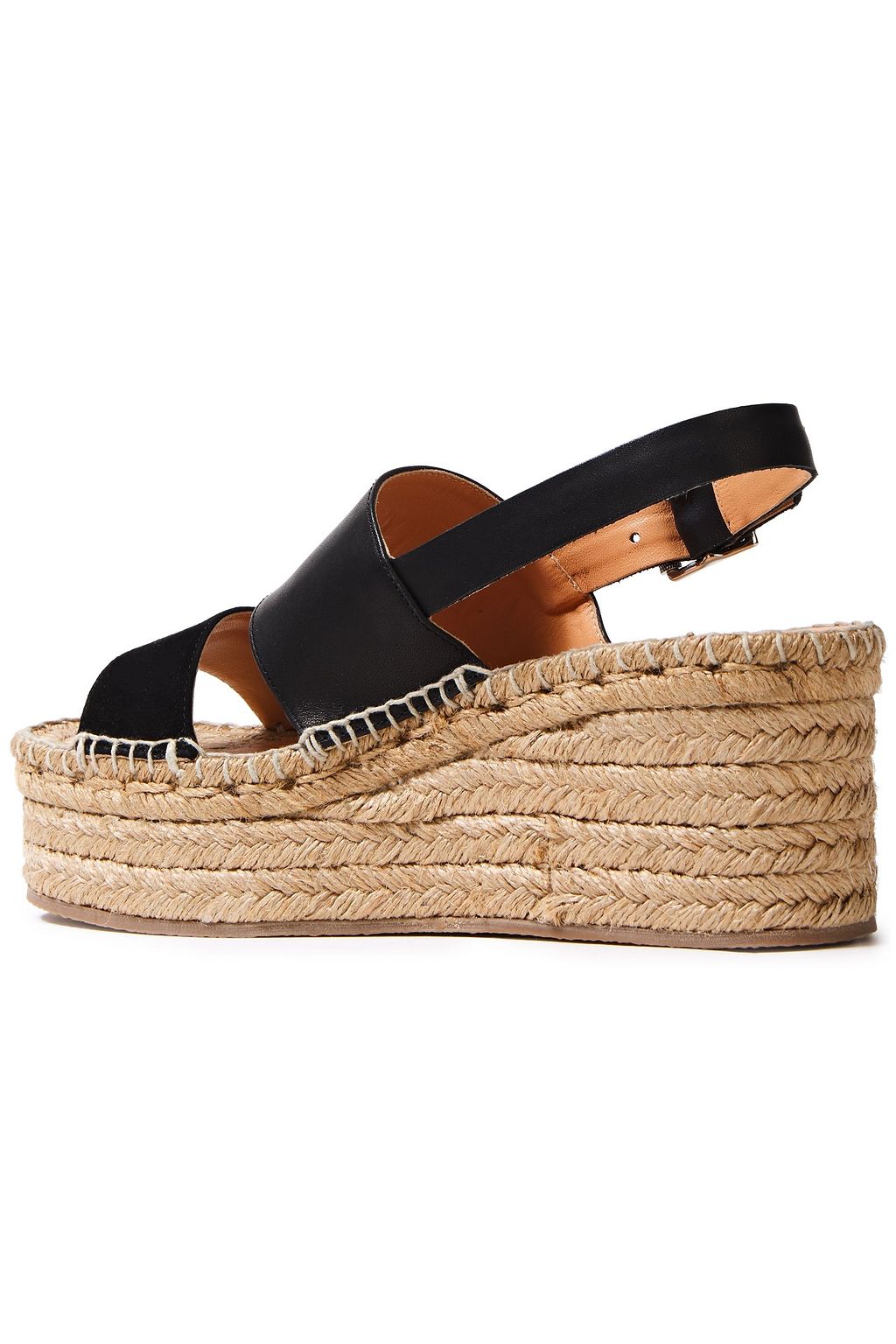 RAG & BONE Edie leather and suede espadrille wedge sandals