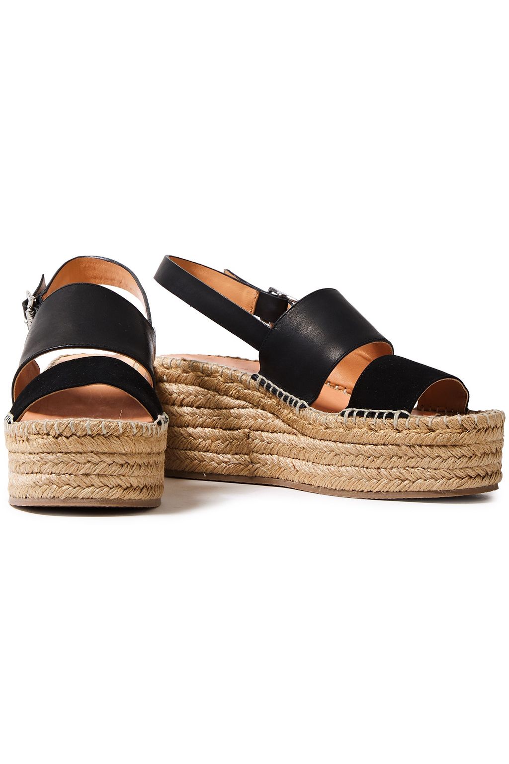 RAG & BONE Edie leather and suede espadrille wedge sandals