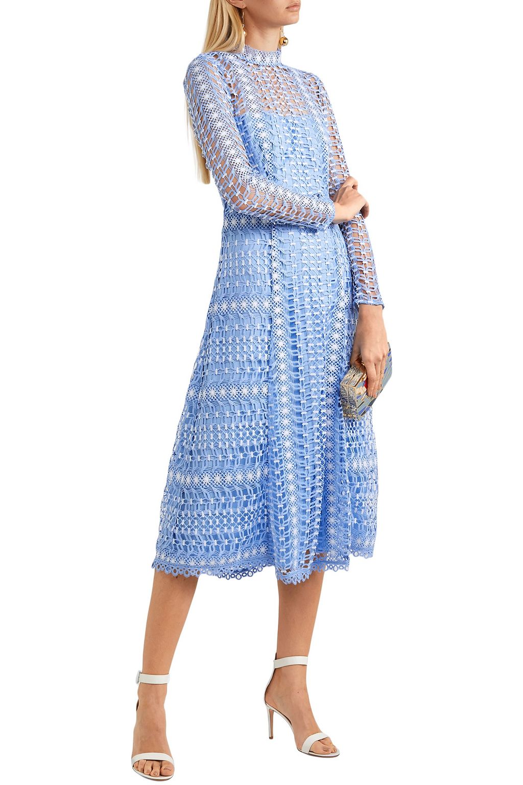 TEMPERLEY LONDON فستان متوسط الطول من الدانتيل المخرّم