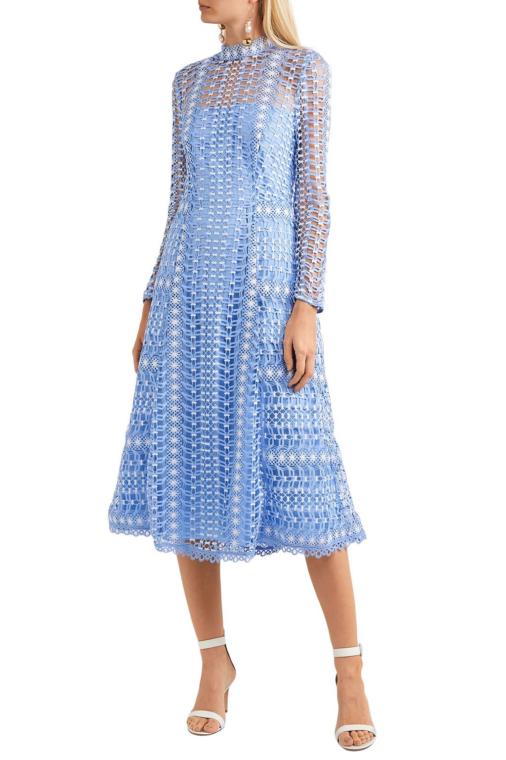 TEMPERLEY LONDON فستان متوسط الطول من الدانتيل المخرّم