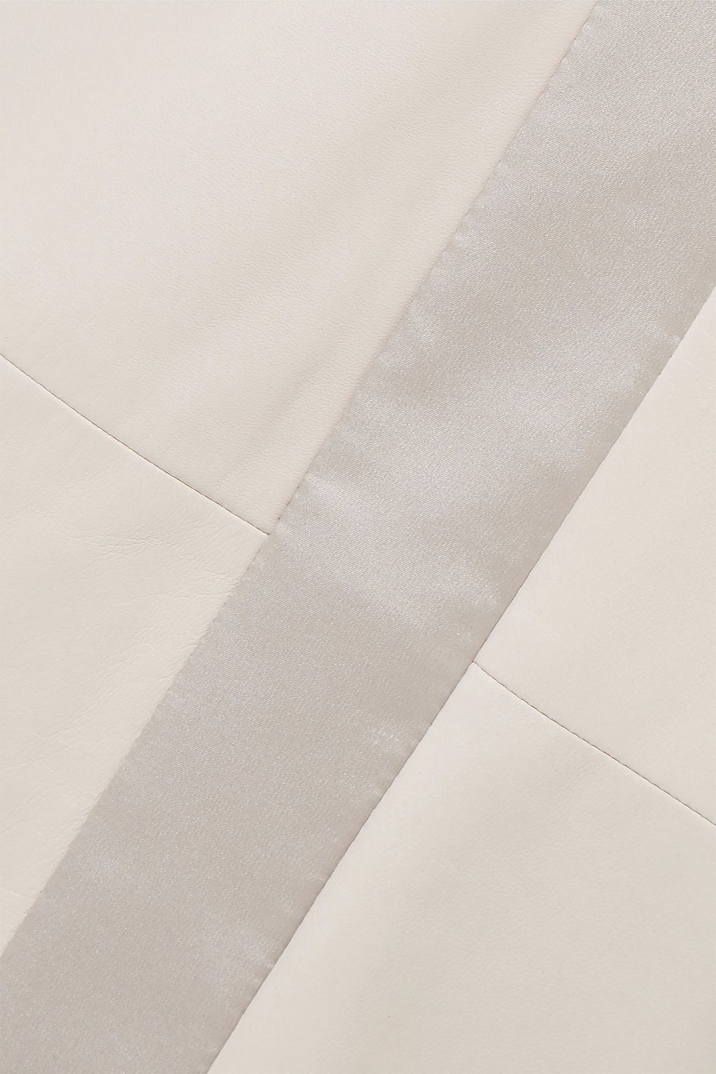 BRUNELLO CUCINELLI Satin-trimmed leather wide-leg pants