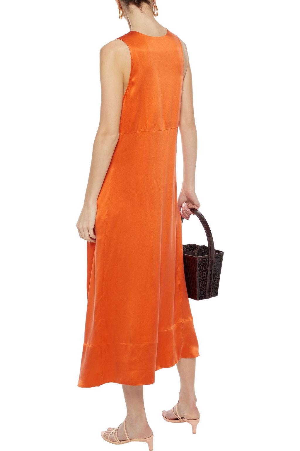 ASCENO Washed-silk midi dress