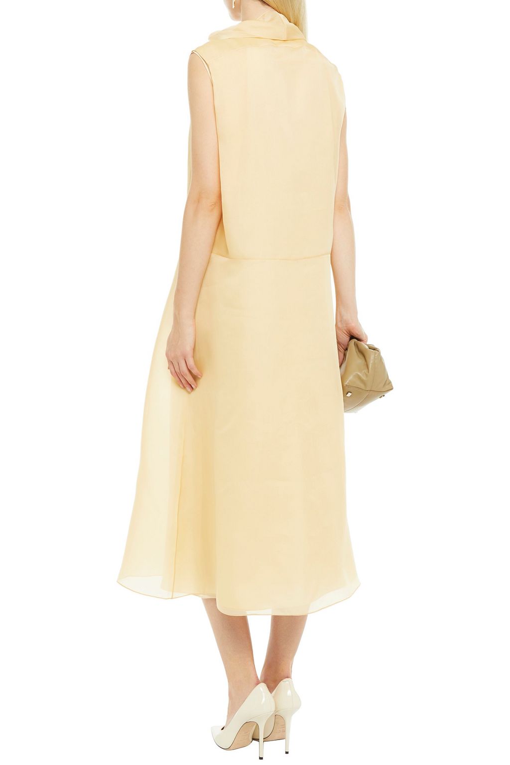 THE ROW Virginia draped silk-organza midi dress
