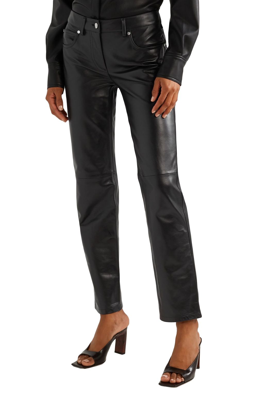 MICHAEL KORS COLLECTION Leather straight-leg pants