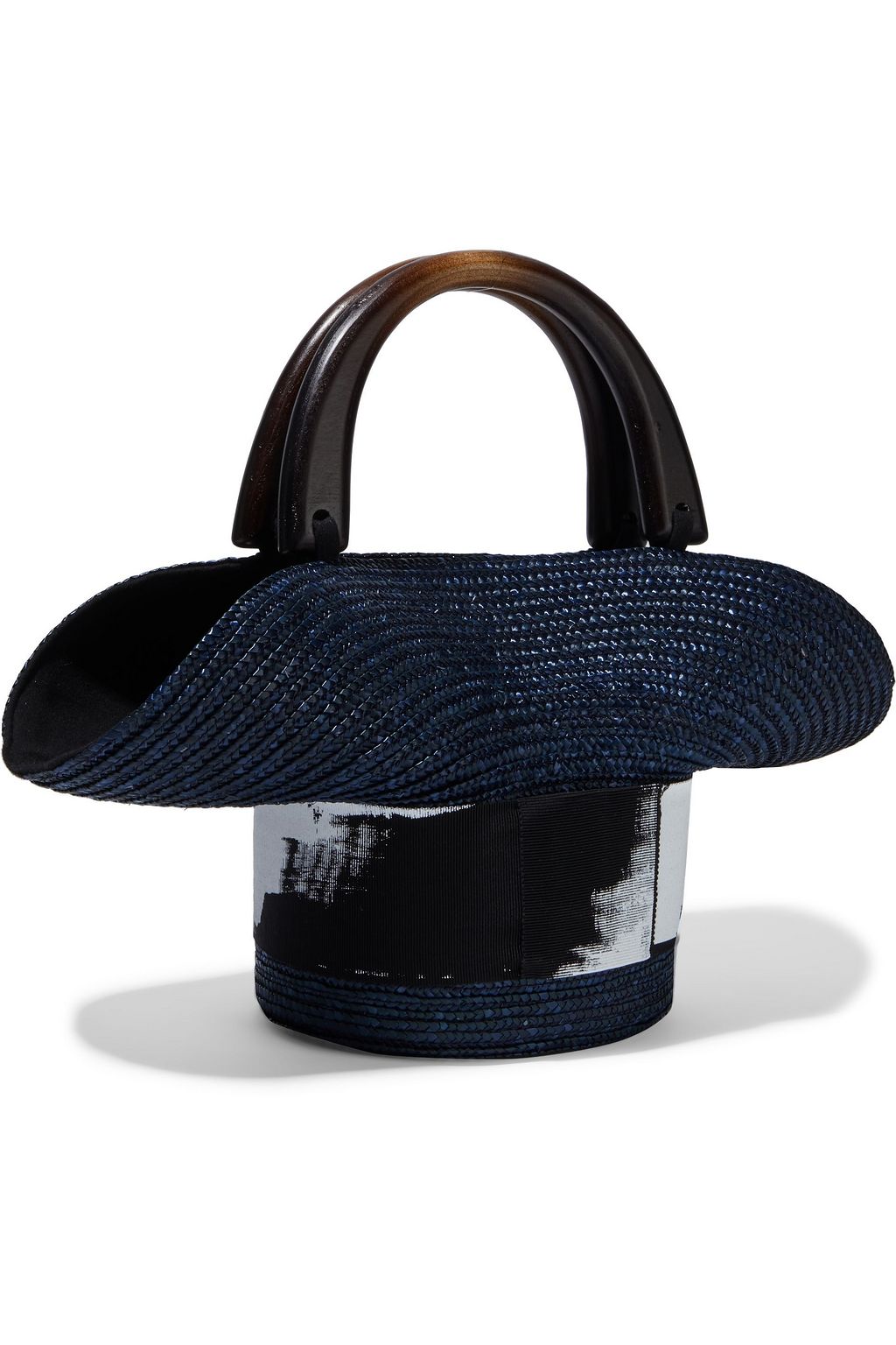 EUGENIA KIM Evie painted grosgrain-trimmed straw tote