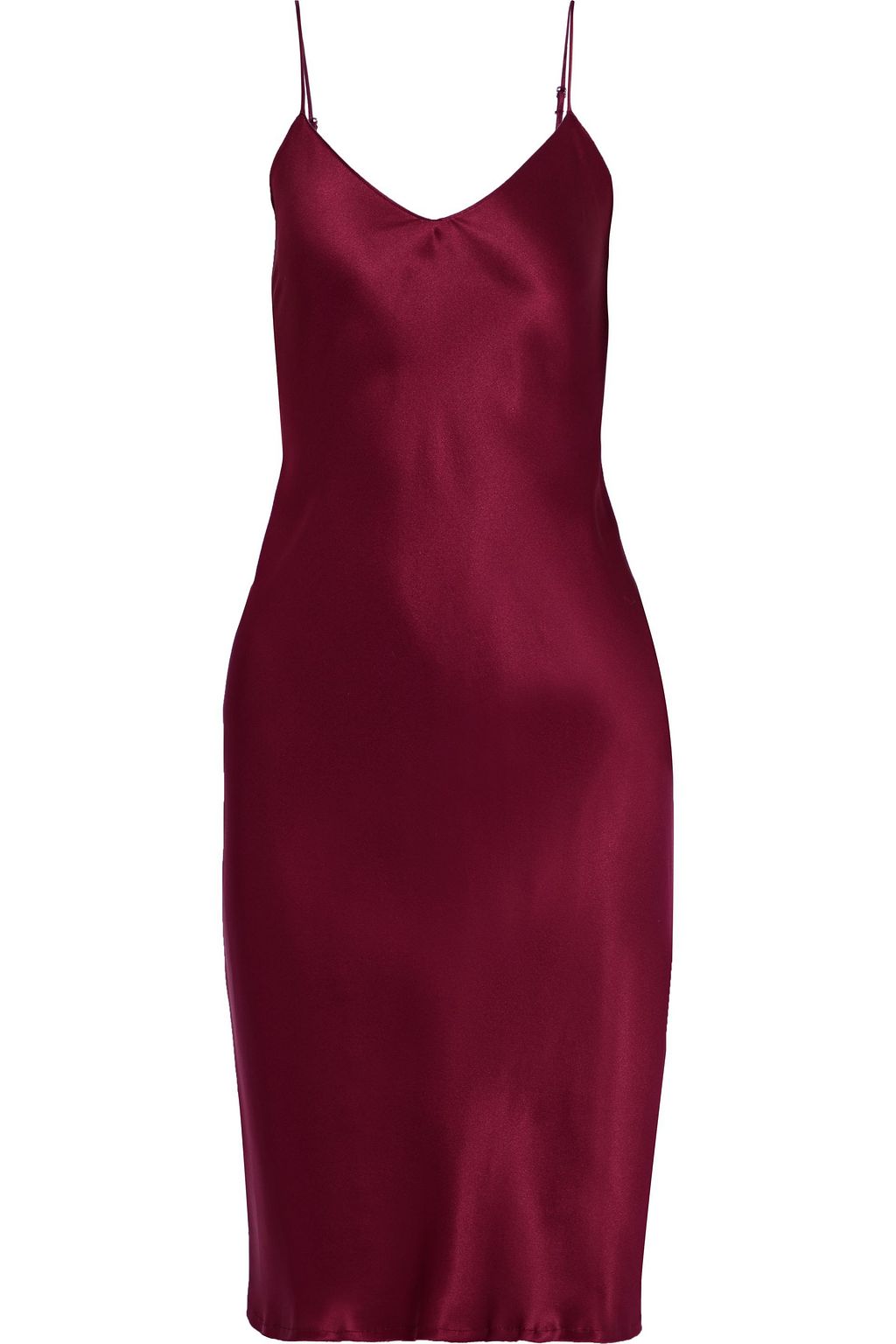 burgundy slip dress long