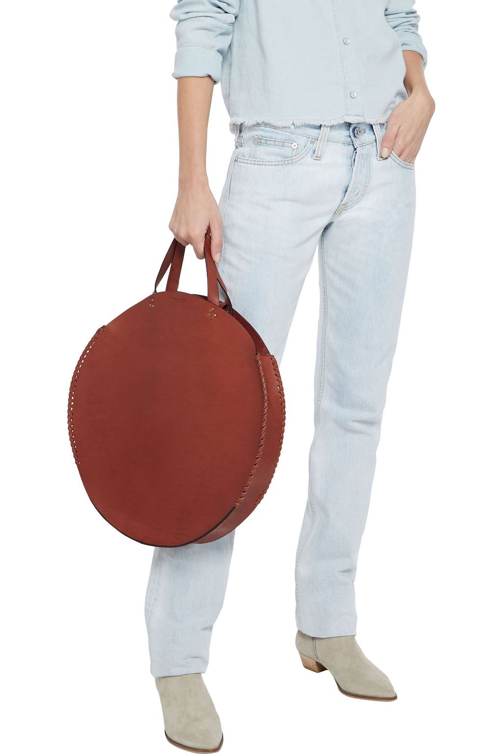 JÉRÔME DREYFUSS Hector whipstitched leather tote