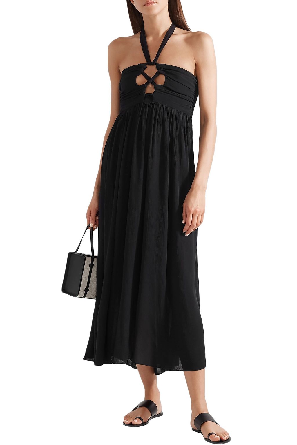 MARA HOFFMAN Annika cutout crepon halterneck dress