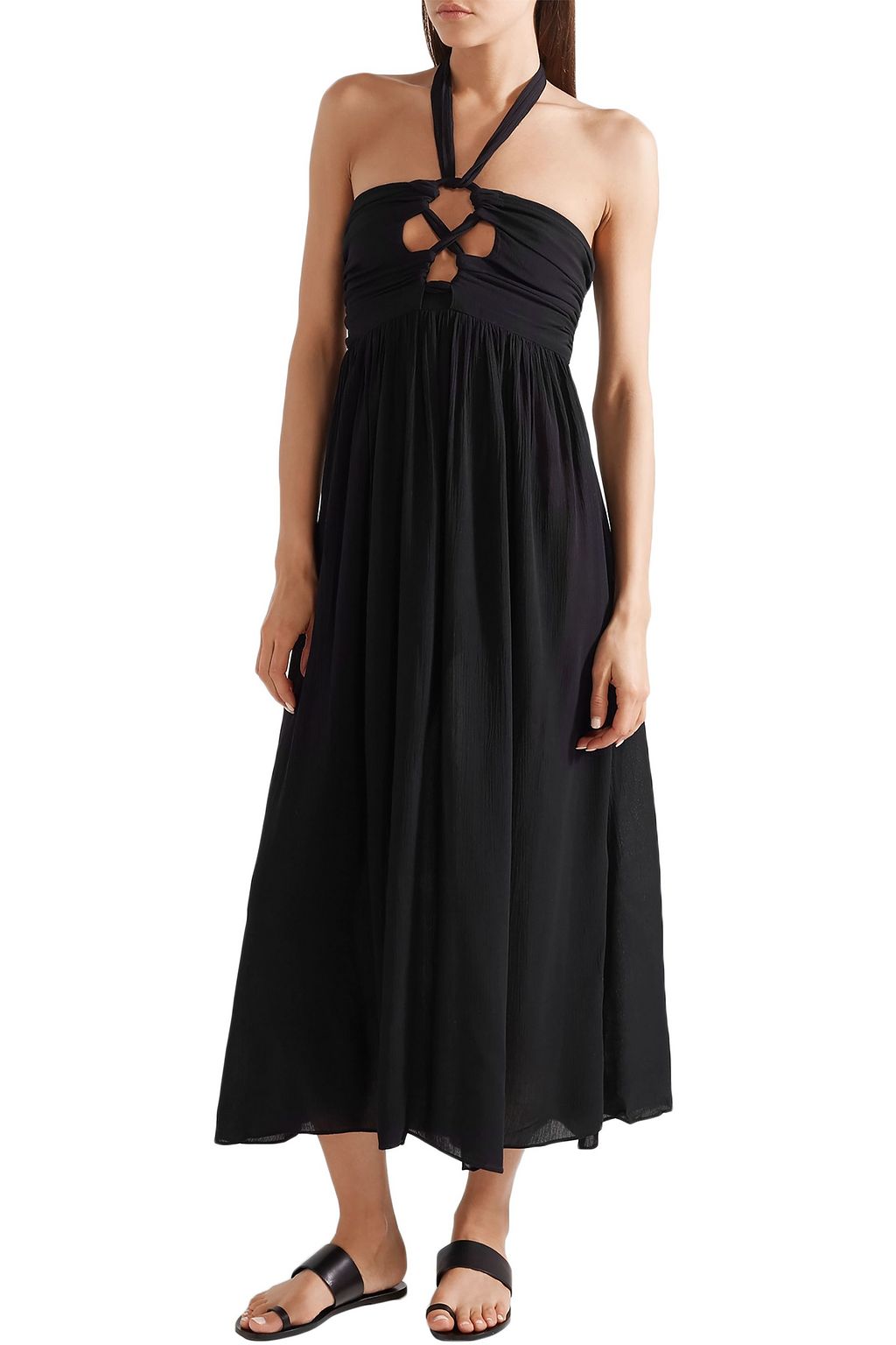 MARA HOFFMAN Annika cutout crepon halterneck dress