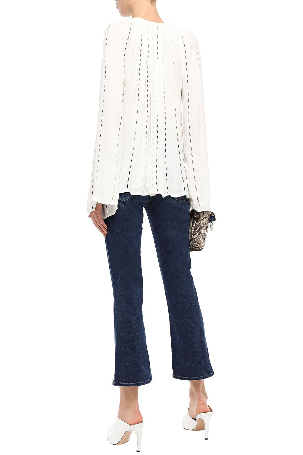 FRAME Faded high-rise kick-flare jeans