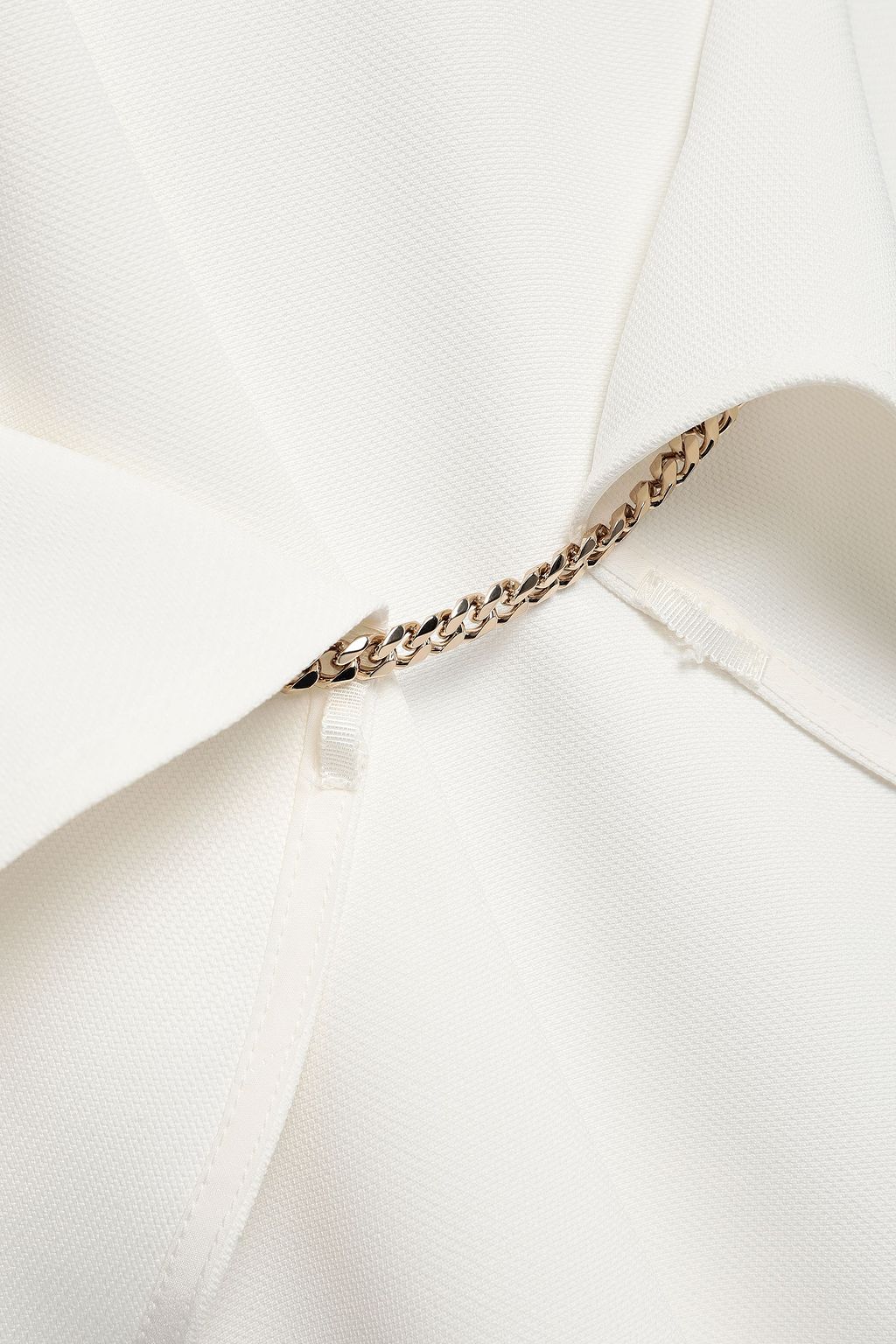 VICTORIA BECKHAM Draped chain-trimmed piqué mini dress