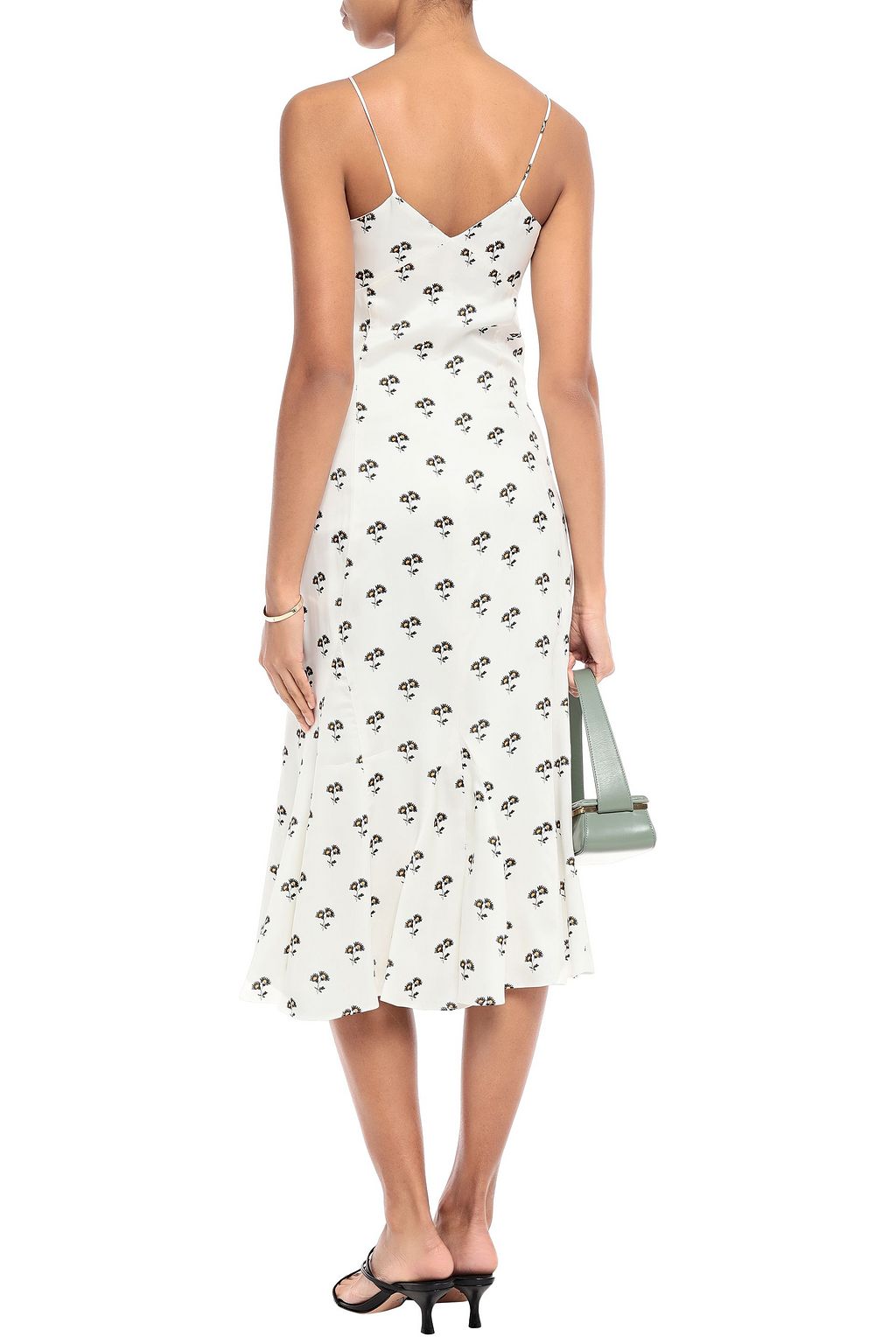 VICTORIA BECKHAM Floral-print twill midi slip dress