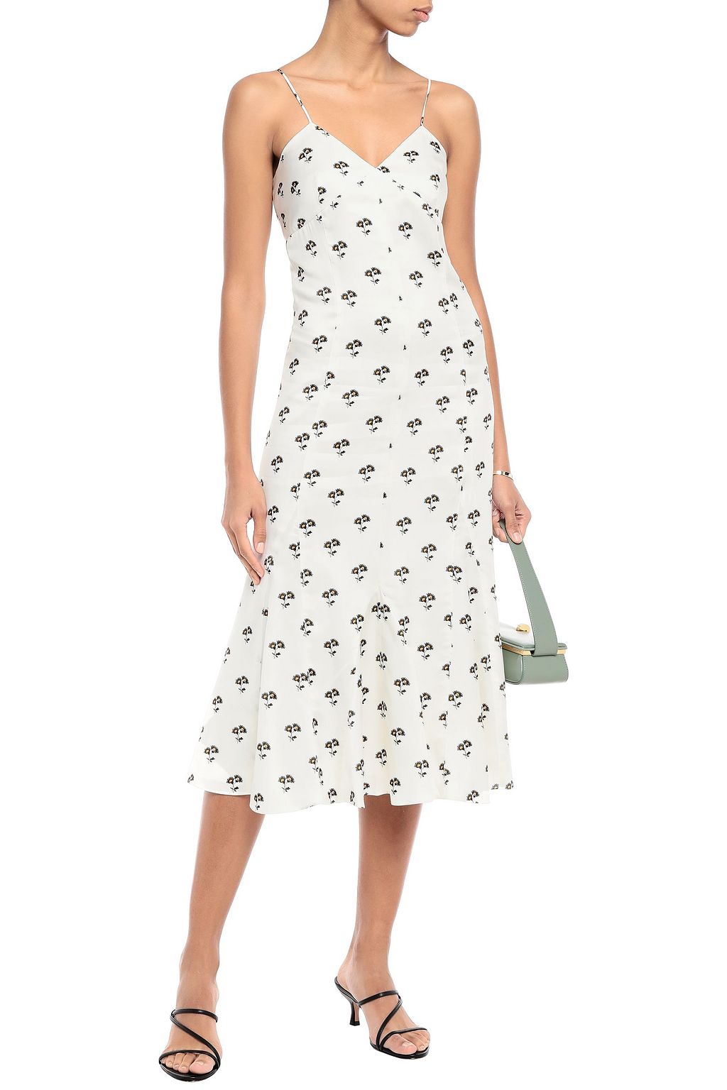 VICTORIA BECKHAM Floral-print twill midi slip dress