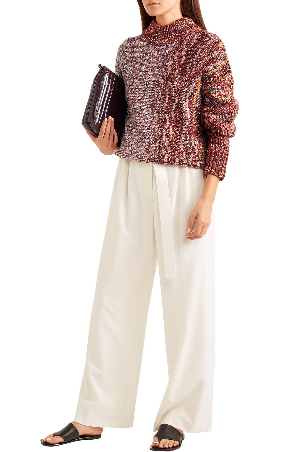 VICTORIA BECKHAM Marled wool-blend sweater