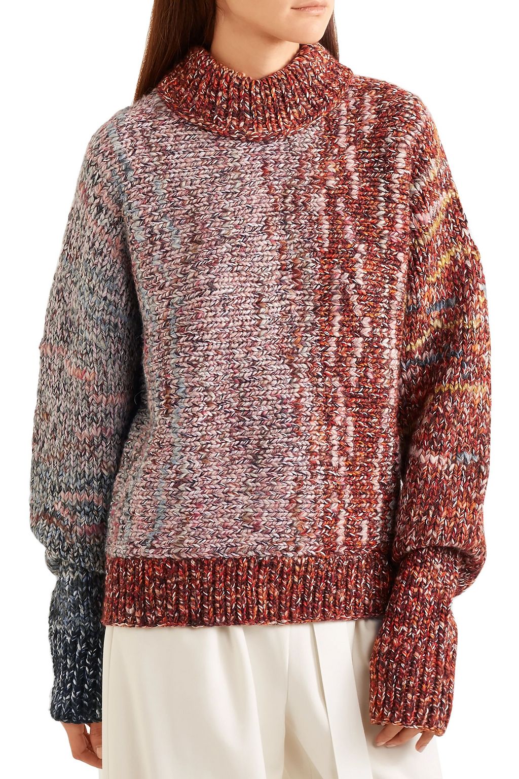 VICTORIA BECKHAM Marled wool-blend sweater