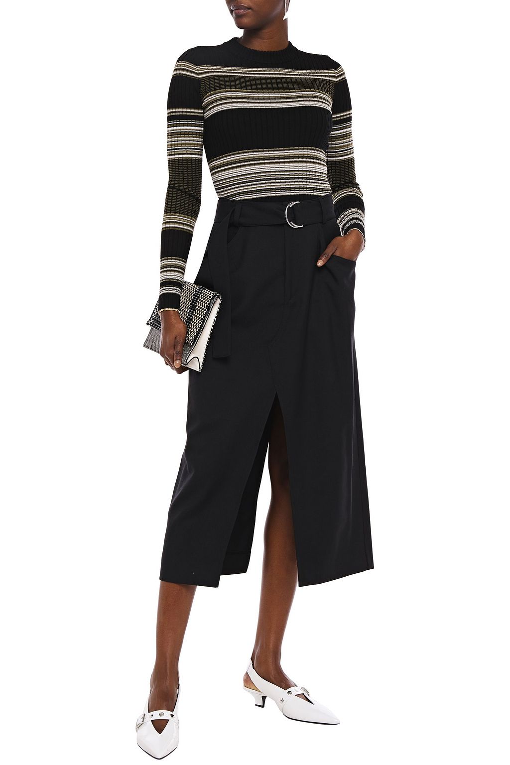 PROENZA SCHOULER Striped ribbed wool-blend sweater