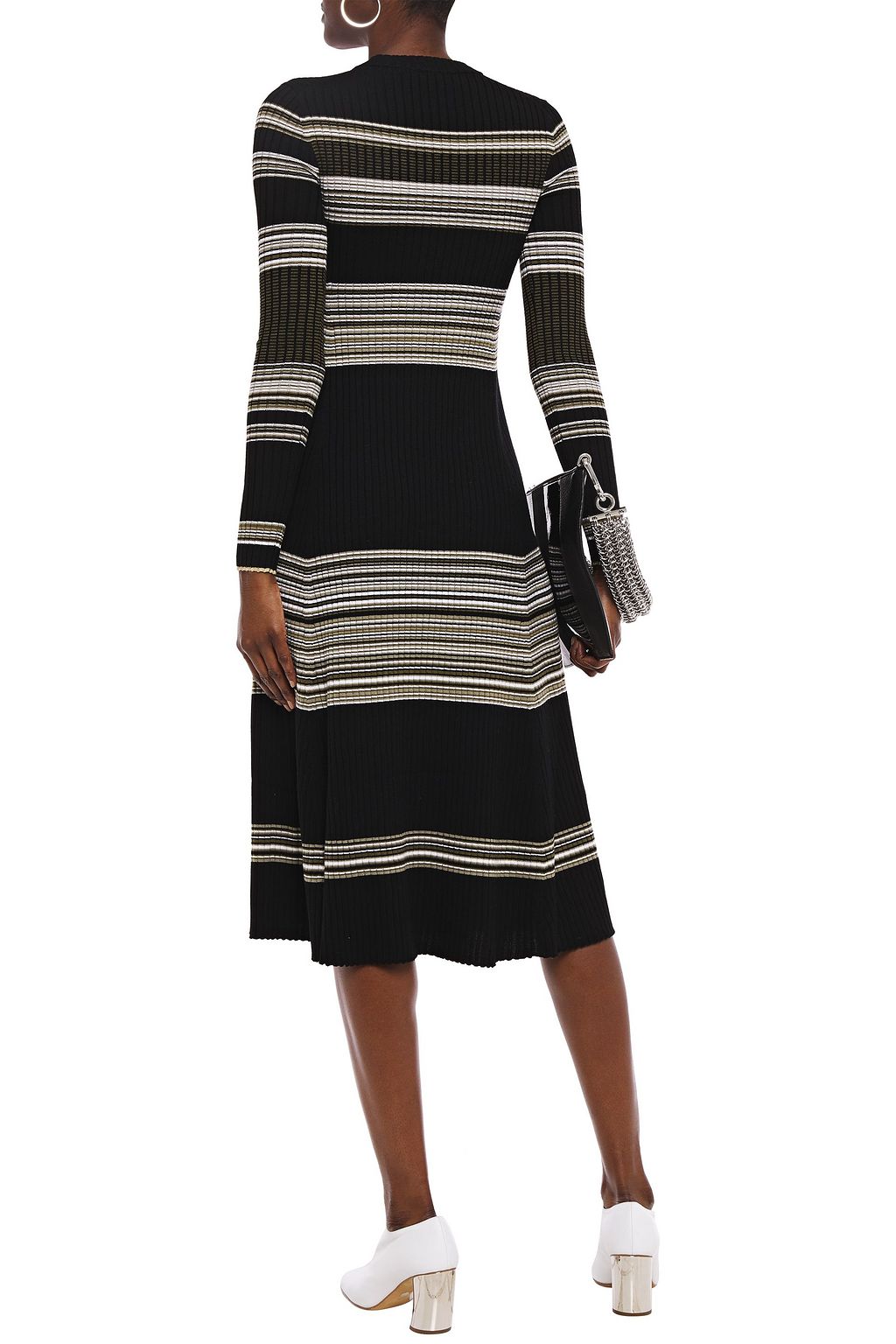 PROENZA SCHOULER Striped ribbed wool-blend midi dress