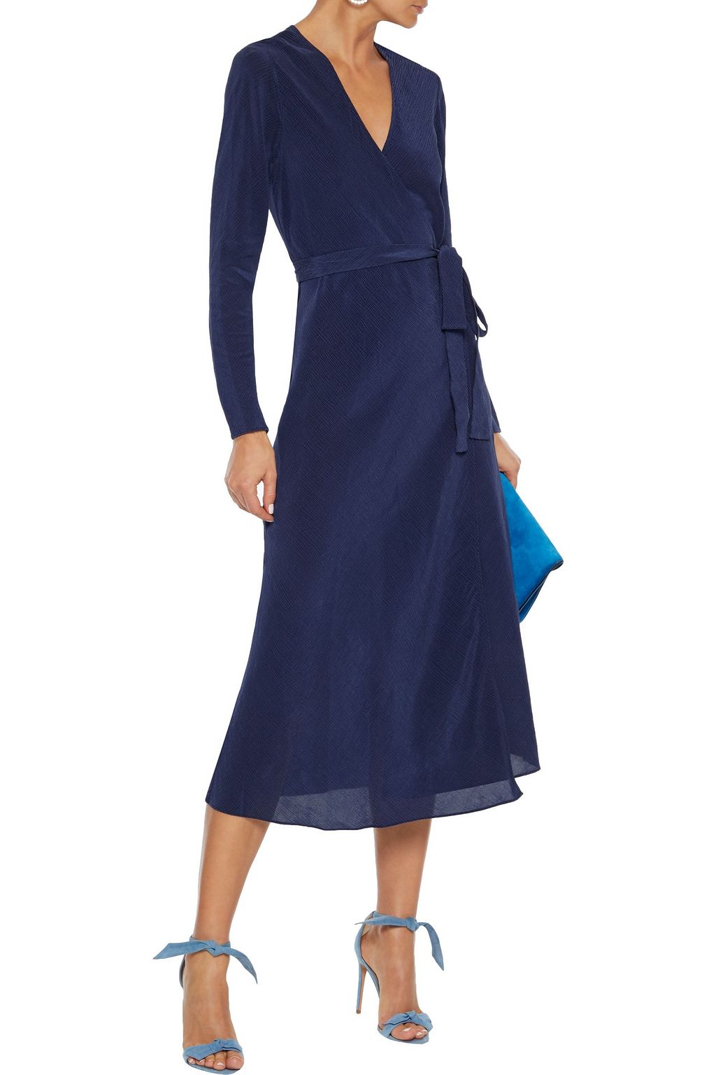 DIANE VON FURSTENBERG Tilly crinkled-Tencel midi wrap dress
