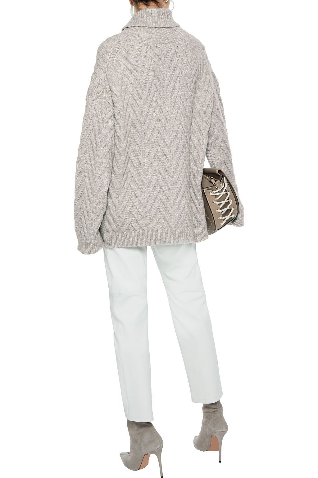 NILI LOTAN Lee cable-knit wool-blend turtleneck sweater