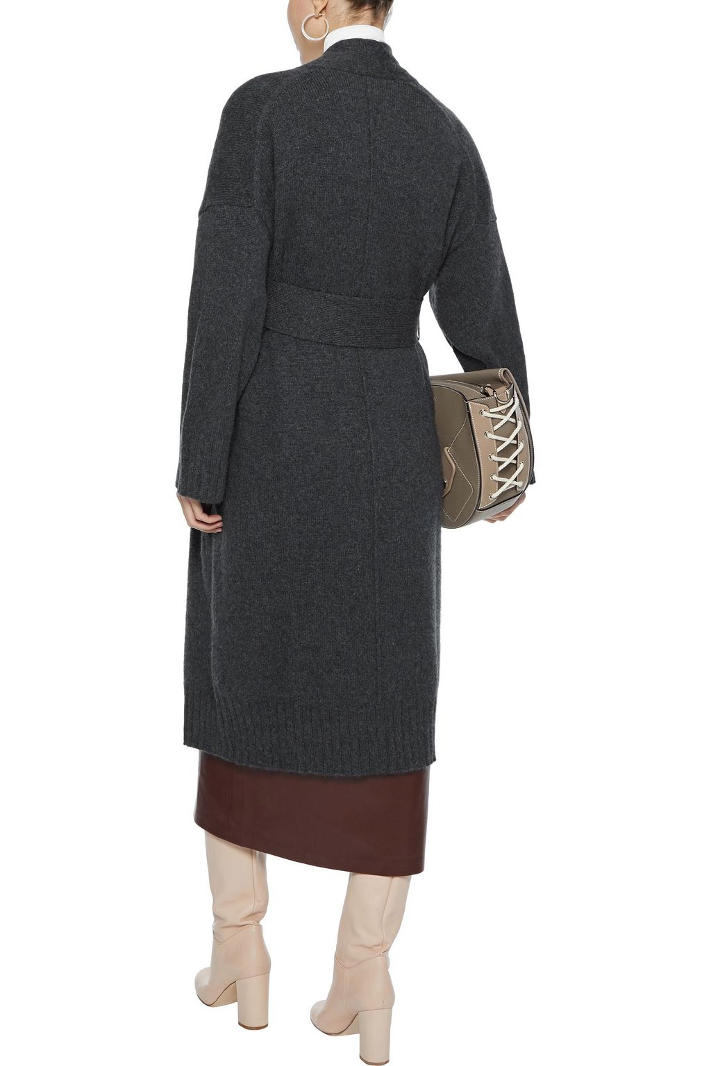 NILI LOTAN Allana belted brushed wool-blend cardigan