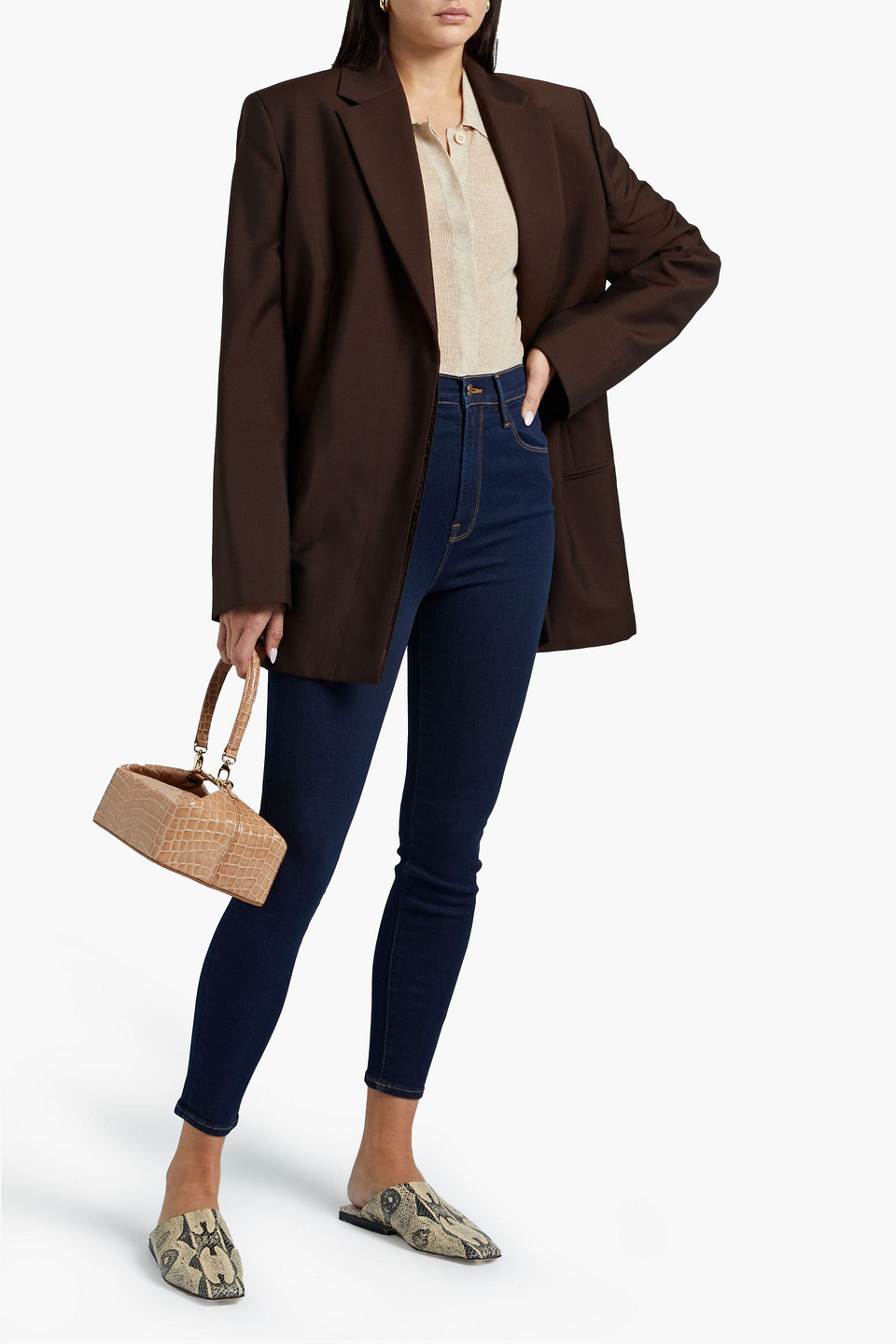 Frame Ali High-rise Skinny Jeans In Dark Denim