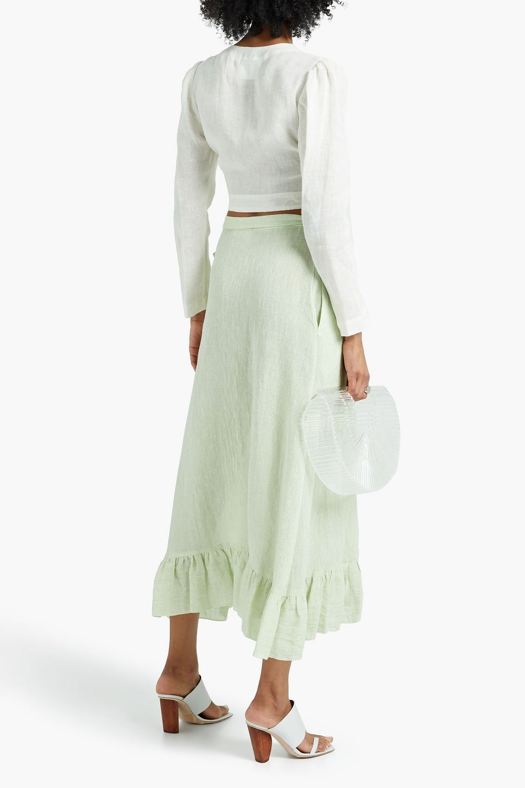 LISA MARIE FERNANDEZ Tie-front slub linen top
