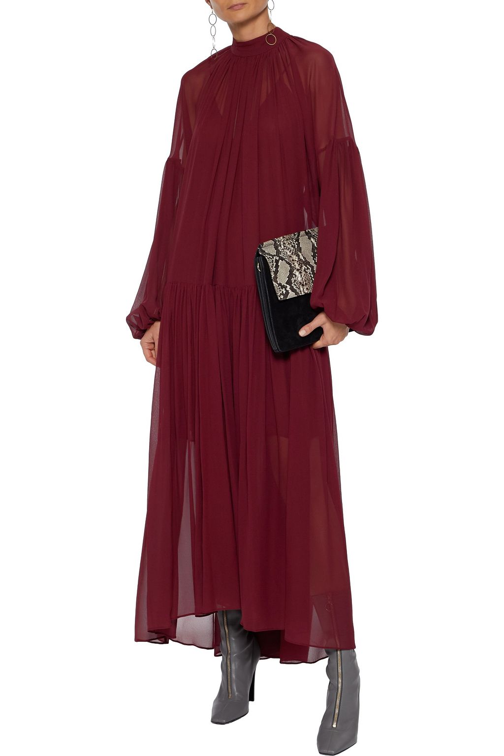 STELLA MCCARTNEY Tiffany gathered silk-chiffon maxi dress