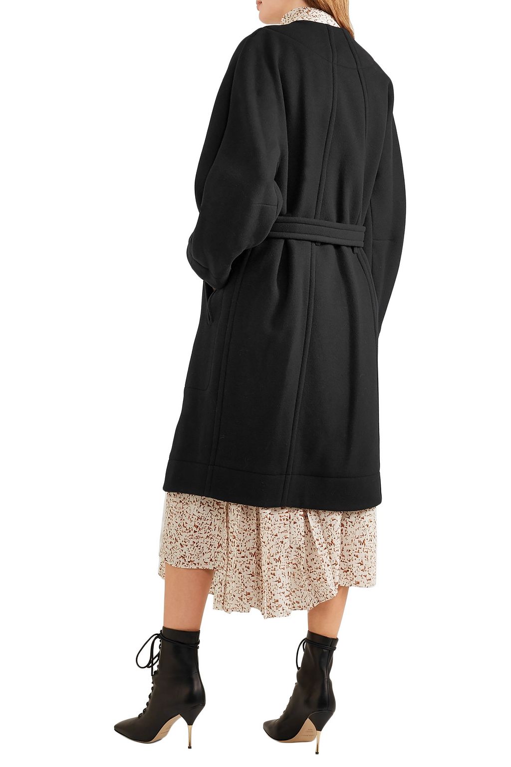 CHLOÉ Double-breasted belted wool-blend felt coat