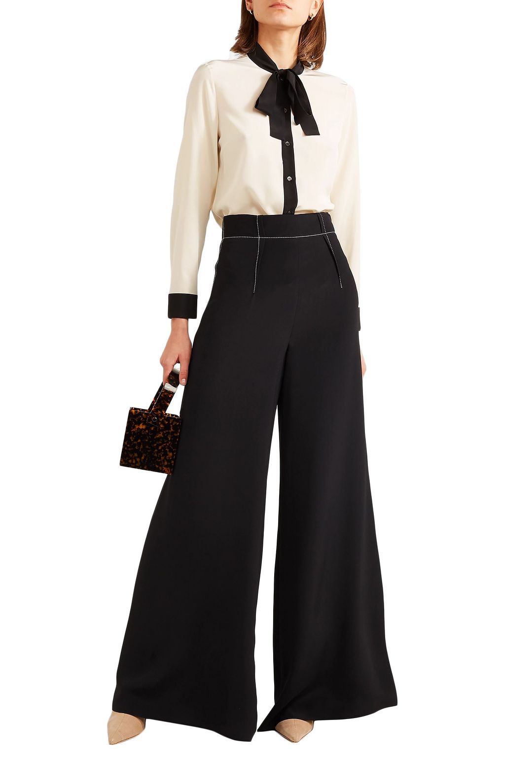 REDVALENTINO Pussy-bow silk-crepe blouse