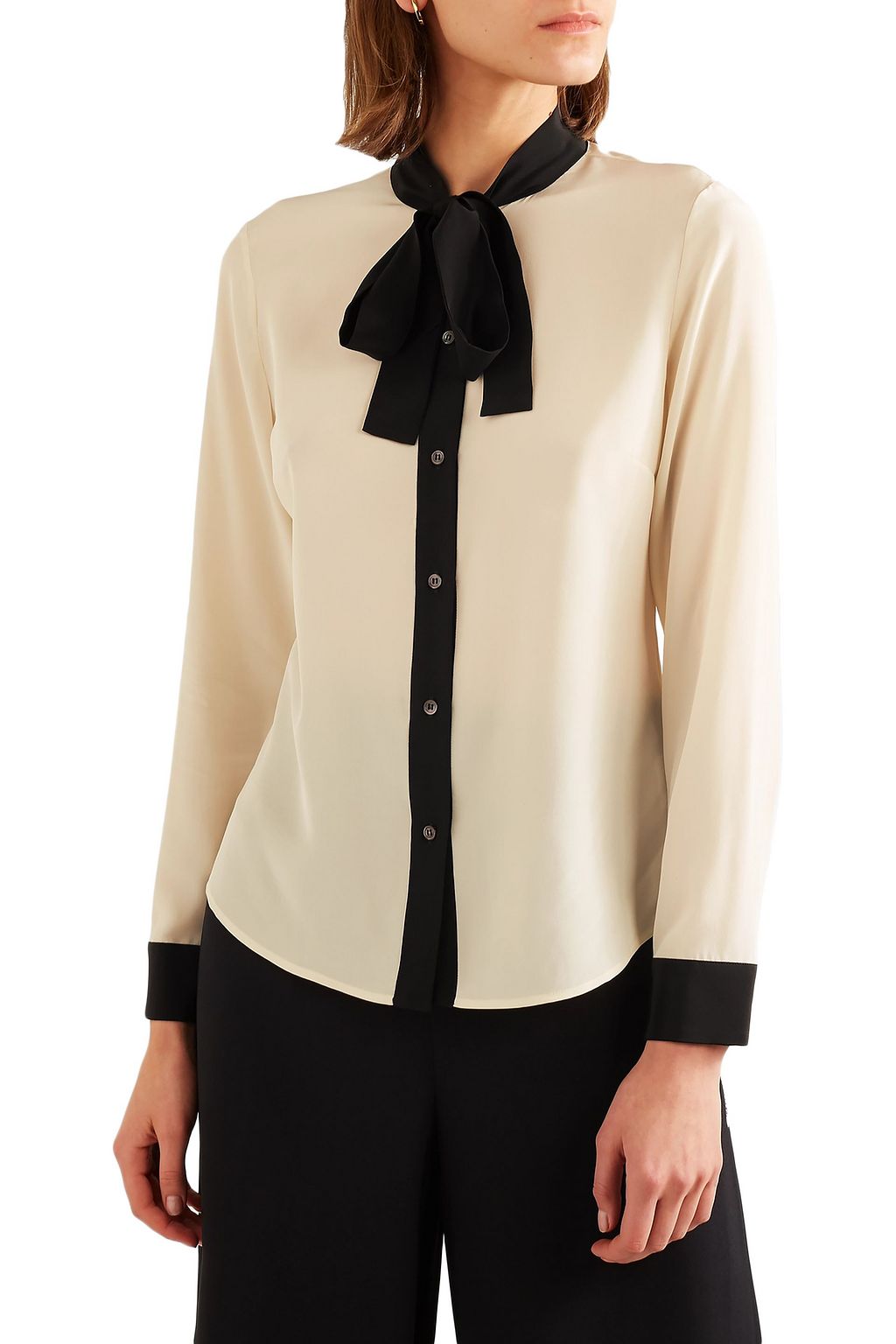 REDVALENTINO Pussy-bow silk-crepe blouse