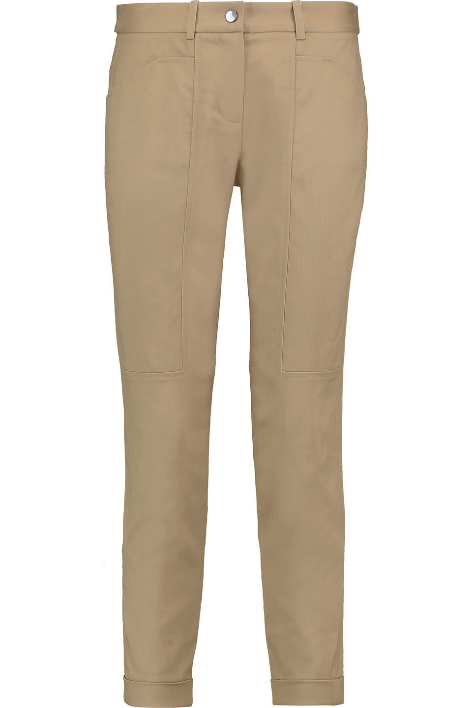 halston - cropped paneled poplin slim-leg pants - neutral - us 4