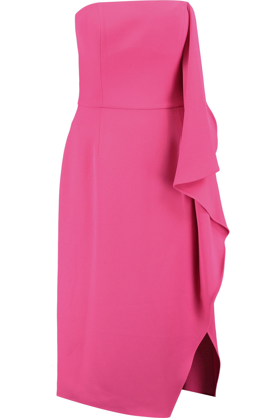 halston - strapless draped crepe dress - pink - us 2