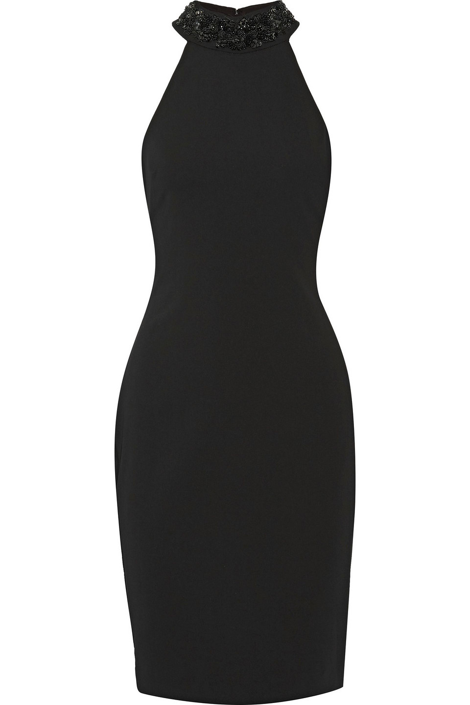badgley mischka - odessa embellished stretch-cady dress - black - us 2