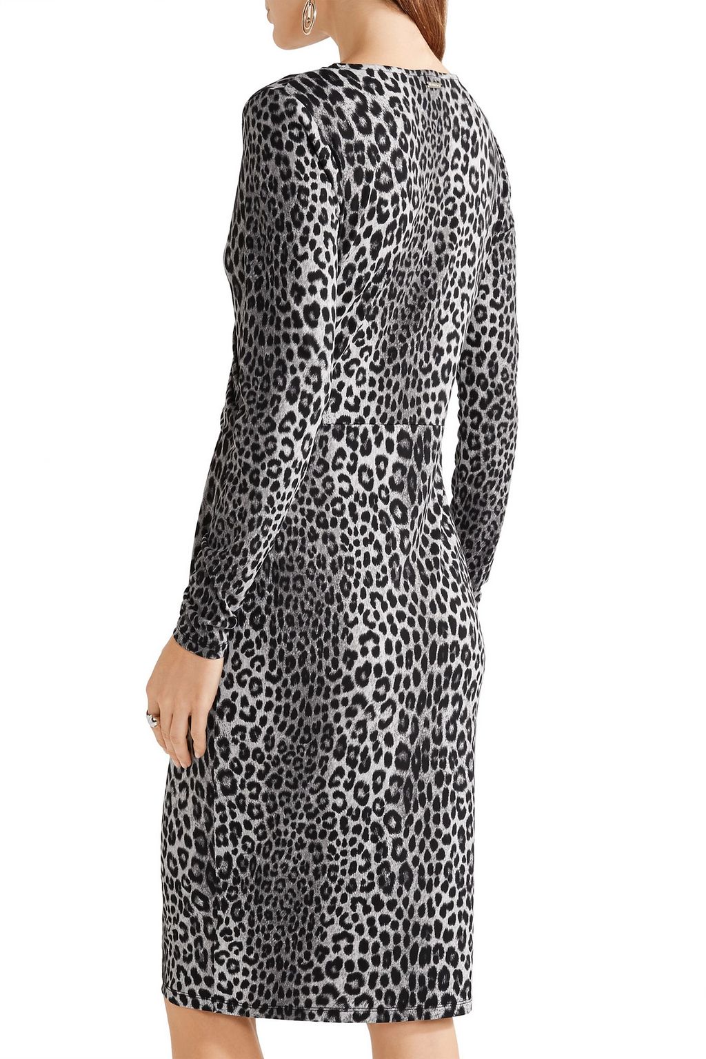 MICHAEL MICHAEL KORS Wrap-effect leopard-print stretch-jersey dress