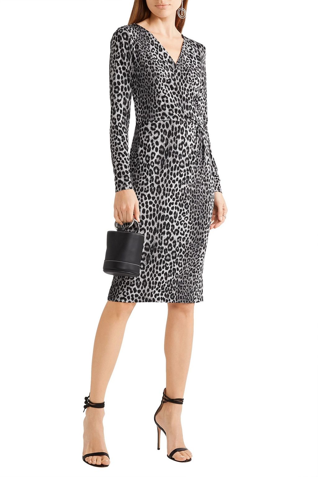 MICHAEL MICHAEL KORS Wrap-effect leopard-print stretch-jersey dress