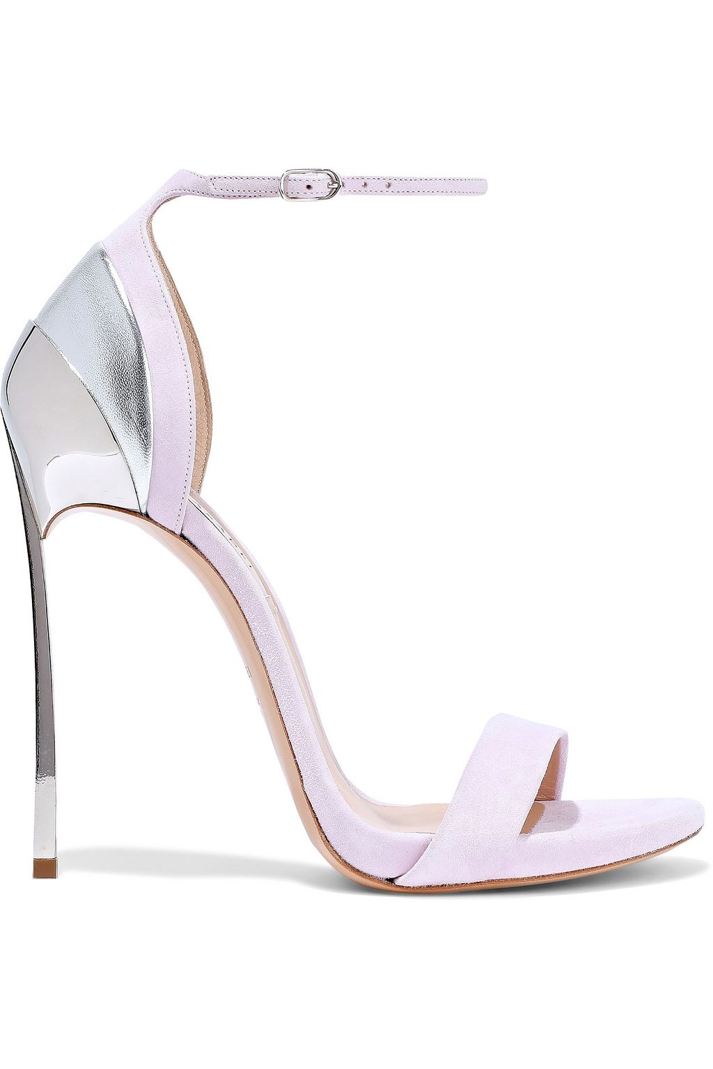 lilac metallic heels