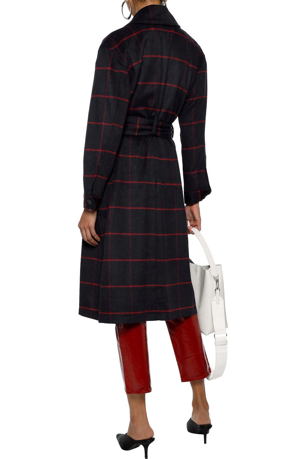 REBECCA MINKOFF Cecilia checked brushed wool-blend coat