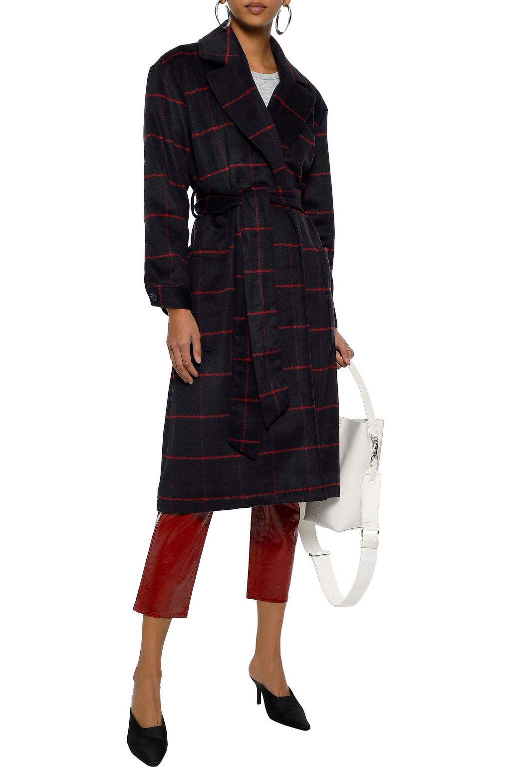 REBECCA MINKOFF Cecilia checked brushed wool-blend coat